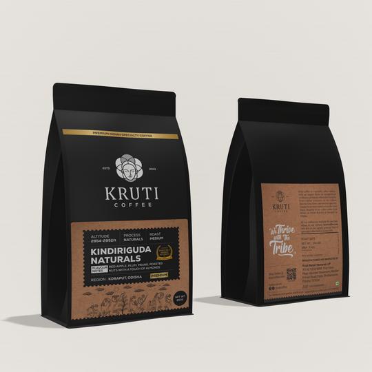 Kindiriguda Naturals (100% Arabica Naturals Single Origin Coffee, Medium Roast, 250 Gm) Awarded as Best Arabica Naturals at 5th World Coffee Conference. - Kruti Coffee