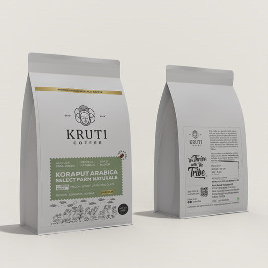Select Farm Naturals Medium Roast Single Origin Premium Arabica Coffee Beans 250 Gram - Kruti Coffee