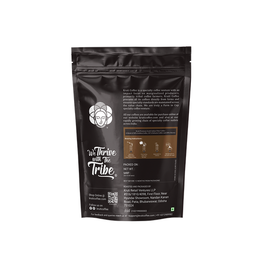 Kruti Coffee - Premium South Indian Filter Coffee Blend, Dark Roast, 250 Gm - Kruti Coffee
