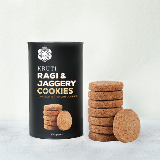 Low Calorie Handmade Ragi & Jaggery Cookies Tasty & Healthy - Kruti Coffee