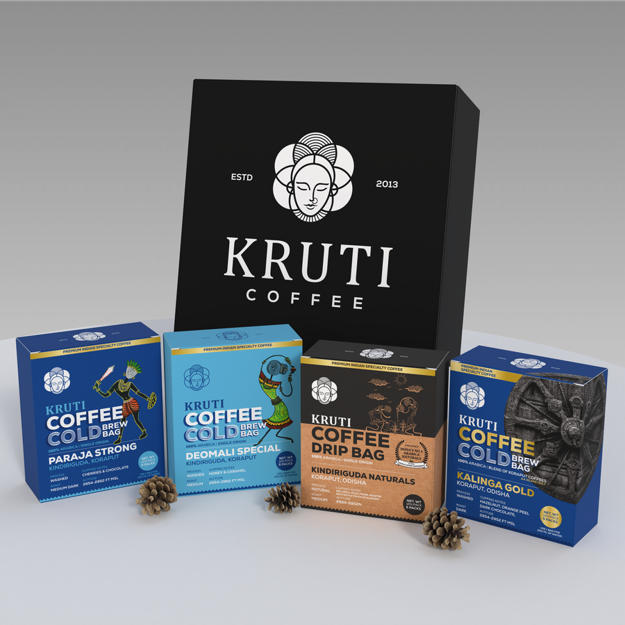 Kruti Coffee - Festive Gift Box - Easy Brew Bag Set