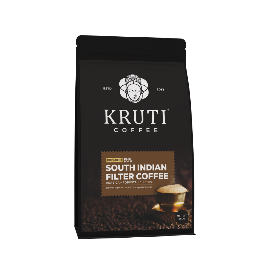 Kruti Coffee - Premium South Indian Filter Coffee Blend, Dark Roast, 250G