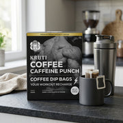 caffeine punch dip bag on table