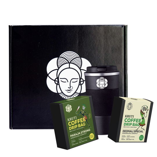 Kruti Coffee - Festive Gift Box - Drip Bag & Travel Mug Hamper - Kruti Coffee
