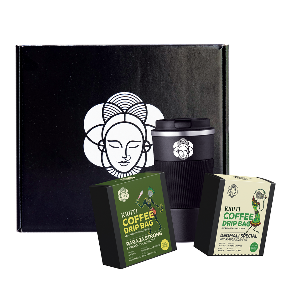 Kruti Coffee - Festive Gift Box - Drip Bag & Travel Mug Hamper