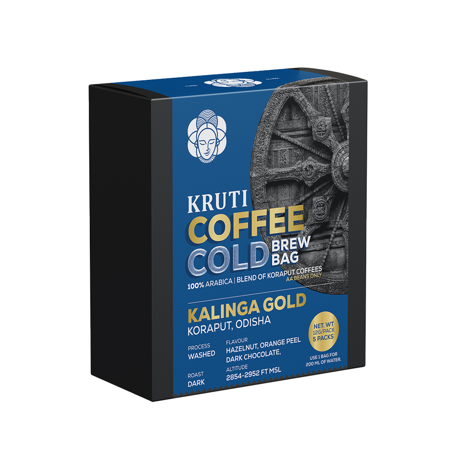 Kruti Coffee - Kalinga Gold Cold Brew Bag | Dark Roast - Pack of 5