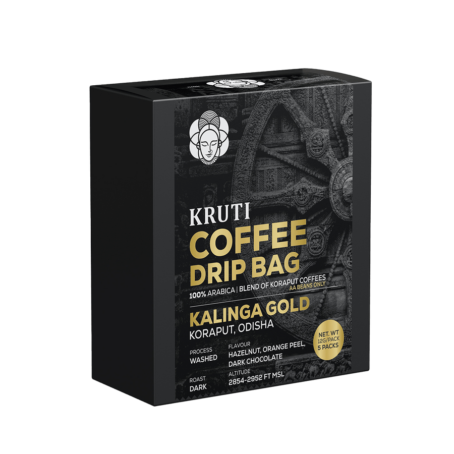 Kalinga Gold Quick Brew Coffee Drip Bag Pack Of 5 Signature Blend Dark Roast Arabica Beans