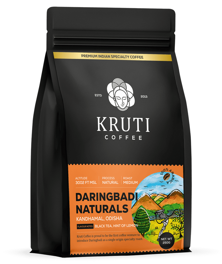 Kruti Coffee - Daringbadi Naturals Single Origin( 100% Arabica Coffee Beans, Medium Roast, 250 Gm)